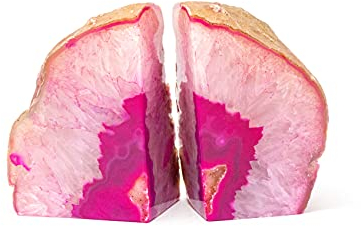 Crystal County Buchstützen, Achat, Geode, Pink, 1,8 - 2,7 kg