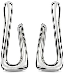 Uno de 50 | Pendientes en Forma de U | Diseño de Eslabón | Bañados en Oro de 18k | Joya Artesanal | Hecho en España