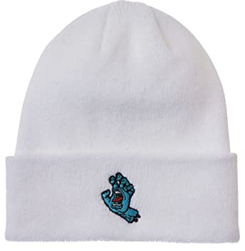 SANTA CRUZ Uni Long Shoreman Screaming Hand Beanie Skate Hat, Weiss/opulenter Garten, Einheitsgröße