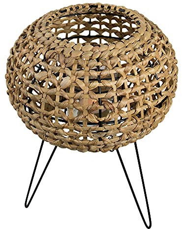 Back2Nature Laterne Kerzenständer aus Wasserhyazinthe Stativ H 40cm Windlicht Mars & More