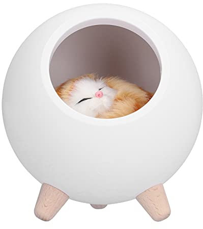 Katzenhaus Nachtlicht, LED Niedliche Tischlampe, Nachttischlampe Atmosphäre Haustierhaus Lampe USB Schlafen Warmes Licht für Kinder Kinder Mädchen Schlafzimmer Dekor(Weiß)