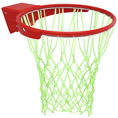 SAVITA 1 Stück Leuchtendes Basketball Netze, Robustes Nylon Glow Basketballnetz Sonnenbetrieben Fluoreszierendes Basketball Netze für Outdoor Sport Stadion Schule (12 Schlaufen Standardgröße)