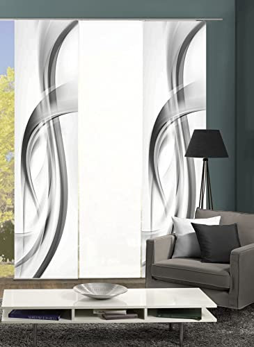 wohnfuehlidee 3er-Set Schiebevorhänge Malea Blickdicht, Höhe 245 cm, grau