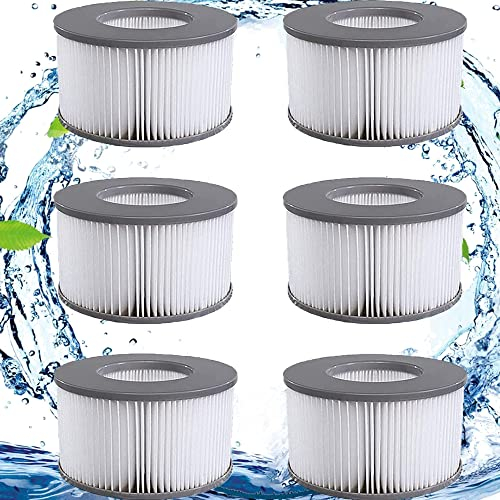 KGC Ersatz Filterkartuschen für MSpa Filter, 6 Stück Ersatzfilter kompatibel mit Whirlpool MSpa Modelle ab 2020, Filterkartusche Wasserfilter für Aufblasbare Pools,Heiße U-Boote und Spa