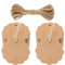 Geschenk Anhänger Kraftpapier Rund Etiketten 6cm mit Jute Schnur, für Hochzeitsgeschenke Weihnachtsgeschenke Partygeschenke (Braun, 50 Stück)