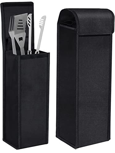 Oxford Cloth 2 PCS Waterproof BBQ Tool Storage Bags - Foldable Grill Utensil Holder Pouch for Camping & Hiking, Easy to Store & Take Out