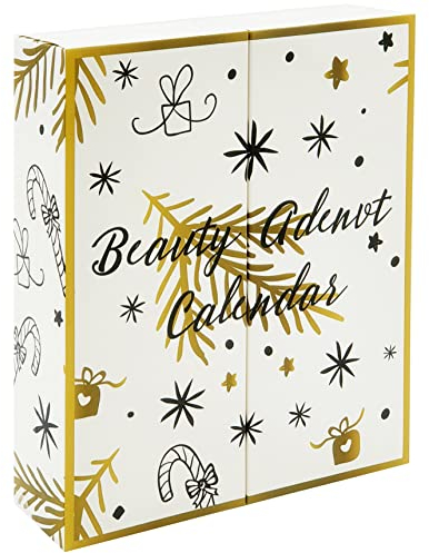 WHITE BOOK Beauty Adventskalender für Frauen mit Make Up & Nagellack - Kosmetik Schminke Damen Weihnachtskalender in Buchform