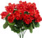 FERIAL Künstliche rote Geraniensträucher, Kunstblumen, Geranien, Seidenblumen, Outdoor-Pflanze, Strauch, rote Geranien für Blumen, Heimdekoration, Innenbereich, Garten, Terrasse, Grab, Friedhofsvase,