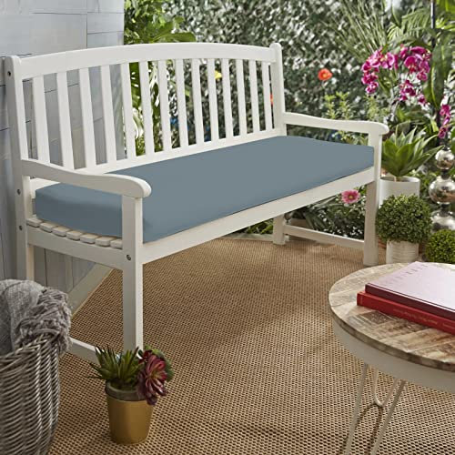 Water Resistant Garden Bench Cushion 2 Seater for Patio Furniture Kitchen/Dining Bench Indoor Outdoor Comfortable Modern Thick Cushion With Zipper Removable Washable Cover (2 seater 108x45x6cm, Grey)