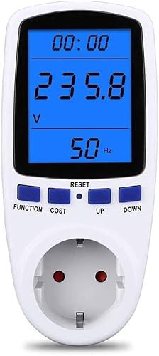 Stromverbrauchsmesser Strommessgerät LCD Stromzähler digitales Energiekostenmessgerät Stromkostenmessgerät Stromverbrauchszähler Leistungsmesser mit LCD-Hintergrundbeleuchtung grosses Dispaly