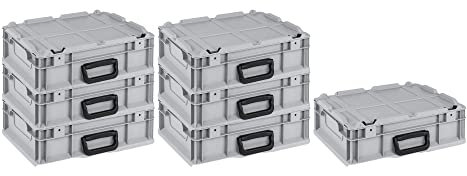 PROREGAL SuperSparSet 7x Eurobox NextGen Portable | HxBxT 13,5x30x40cm | 11 Liter | Eurobehälter, Transportbox, Transportbehälter, Stapelbehälter