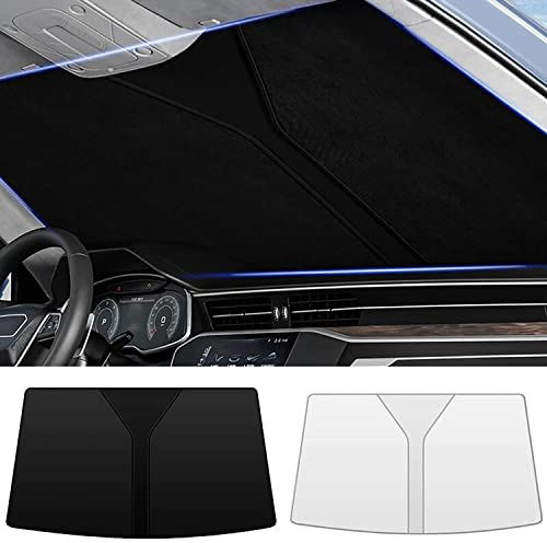 Frontscheiben Sonnenschutz Passend für Ford C-MAX Ⅱ 2010 2011 2012 2013 2014 2015-2019, Hitzeschutz Auto UV-Reflexion, Faltbares Design, Einfache Lagerung,- Black