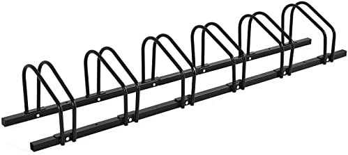 GOPLUS Râtelier Familial pour Vélo, Support de Vélo avec 4/5/6 Places de Rangement pour Parc et Magasins, Porte-Vélos Idéal pour VTT, Vélo Enfant, Vélo de Route (6 Râteliers, Noir)