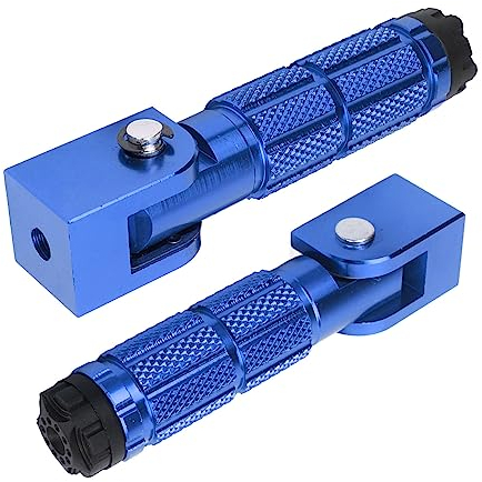Repose pieds Passager 2 Pièces pour Moto Pédale Pliable M8 en Alliage D'aluminium Antidérapant Universel Vélos ATV UTV Go Kart (Bleu) Atv Pieds Clous