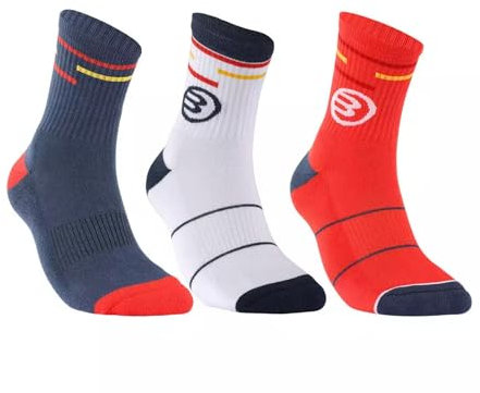 Bullpadel Calcetines Federación Española de Pádel 3 Pares Talla 40/43, Multicolor, M Unisex Adulto