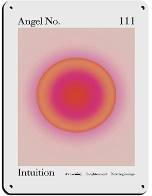 Angel Numbers 111 Kunstposter (1) Retro Poster Metall Blechschild Chic Art Retro Eisen Malerei Bar Menschen Höhle Cafe Familie Garage Poster Wanddekoration 30 x 40 cm