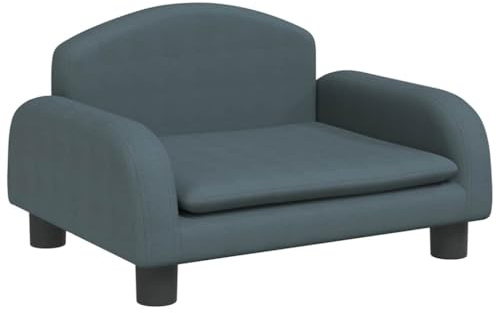 vidaXL Kindersofa, Couch für Kinder, Kindercouch mit runden Kanten, Kindersessel Minisofa Polstersofa Kindermöbel Sofa Kinderzimmer, Dunkelgrau Stoff
