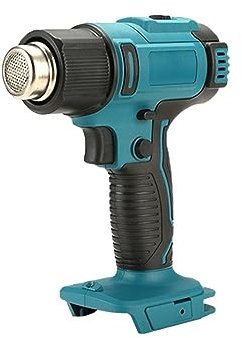 XiVue Mini Pistola de Aire Caliente de Mano con 2 boquillas Temperaturas eléctricas Pistola Ajustable Herramientas eléctricas (Color: Metal Desnudo) (1 batería 1 Carga UE)