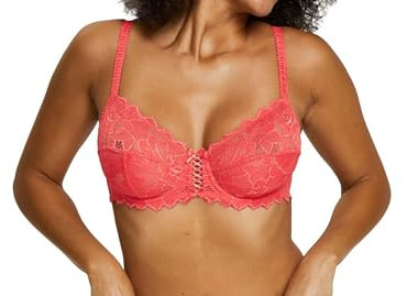 Sans Complexe, Soutien-Gorge Emboitant en Dentelle avec Armatures, Classique, Femme, Modèle Arum, Rose Paradis, 105C