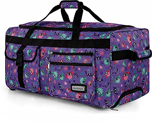 normani® Reisetasche mit Rollen 80 Liter Volumen Jumbo Big-Travel Reisetrolley riesige XXL in vielen bunten Farben Crazy Owl XXL