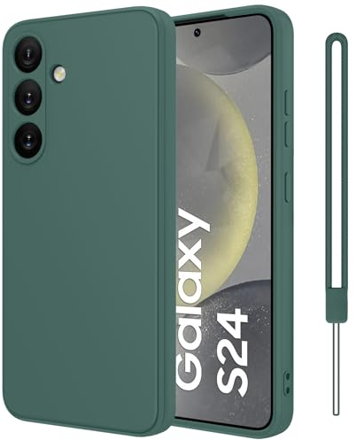 Qasyfanc Handyhülle für Samsung Galaxy S24 / S25 5G Hülle, Soft TPU Silikon Case Ultra Dünn Microfiber Kameraschutz Rundumschutz Anti-Kratzer Hülle für Samsung Galaxy S24 / S25 - Dunkelgrün