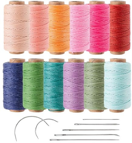 Kivisin Filo cerato rotondo colorato, 0,8 mm, 30,8 m per bobina, filo rigido in poliestere per la creazione di gioielli con micro macramè, braccialetti intrecciati, cucito, perline, rilegatura e