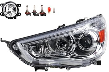 Johns, Scheinwerfer Halogen Front passend für Mitsubishi Asx GA 10-16 HHB3 Links Fahrer + Nebelscheinwerfer + Leuchtmittel