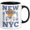 New York City Tasse Geschenk USA Urlaub Reisen Kaffee-Becher (Schwarz)