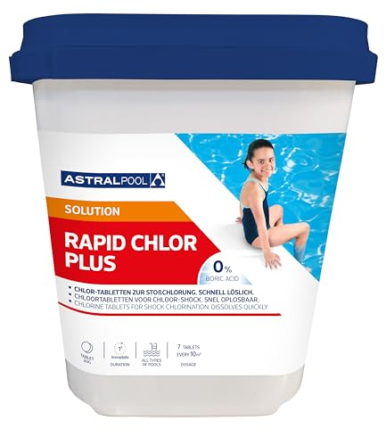 Astralpool Rapid Chlor Plus 30 g Tabletten 5 kg, schnell löslich zur Chlorschock für Pool, Schwimmbad, Whirlpool, Spa oder Aufstell Minipool zur Algenbekämpfung oder Pooleröffnung im Frühjahr