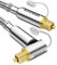 VANAUX Optisches Audiokabel, 90 Grad, 4,6 m, hochwertiges Glasfaserkabel (24 K vergoldete Anschlüsse, Gehäuse aus Aluminiumlegierung, geflochtene Ummantelung), ideal für enge Räume, Heimkino,