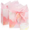 Mifferer Geschenktüten, 2 Stück Papier Geschenktüten mit 2 Taschentuch und 2 Karten, Geschenktüten mit Griffen für Frauen, Mädchen, Brautjungfern, Geburtstage, Valentinstag und Hochzeitsfeiern