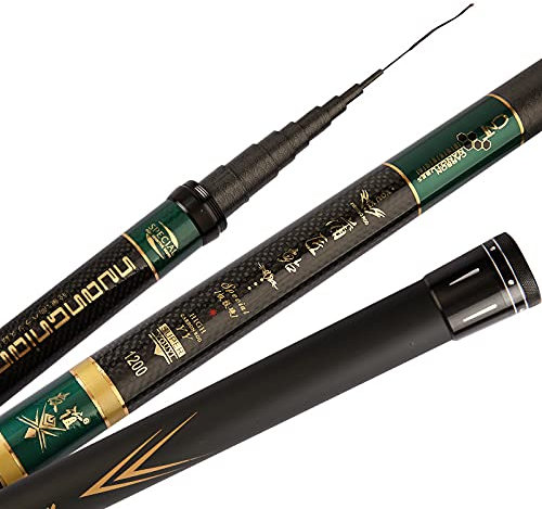 TUANZUN Teleskoprute,Angelrute,Fishing Stipprute Langer Abschnitt Carbon Angelrute 8-14 m Ultraleicht Superhard Tiefwasser Angelrute Fanggeräte(8 Meter)