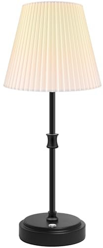 Jayencer Tischlampe Kabellos, Dimmbare LED Akku Tischleuchte mit Wiederaufladbar Warme Lichtfarbe 2700K, Akkuleuchte für Schlafzimmer, Terrasse, Balkon, Büro, Bar, Café, Camping(Schwarz)