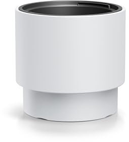 DIKEL Pot de fleurs, diamètre : 29 cm, hauteur : 28 cm, en plastique élégant et résistant aux intempéries, idéal pour l'intérieur, le balcon ou le jardin, grand diamètre, blanc