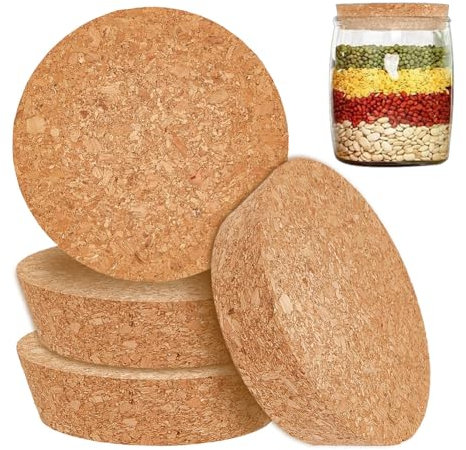 OLYCRAFT 4 große Korkstopfen 85-100mm Konisch Brown Kork Flaschenverschlüsse für Wein, Parfüm, Driftflaschen & mehr