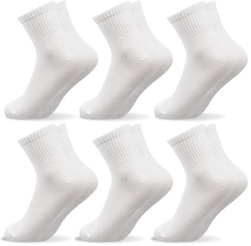6 Pairs Womens Socks Size 4-7 Multipack Quarter Socks White Ankle Socks Women White Sport Socks Womens Cotton Socks Woman Socks Ladies Socks (UK, Numeric, 4, 7, Regular, Regular, White)