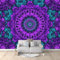 Fototapete 3D Mandala-Blumen Lila 400x280 cm Vliestapete Wandbild Fototapeten Vlies Tapeten Wandtapete Schlafzimmer Wohnzimmer Kinderzimmer Moderne Wanddeko