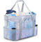 oscaurt Mesh Strandtasche XXL Familie mit Reißverschluss Badetasche Damen Shopper Tasche Leicht Strandbeutel Strandurlaub Schwimmtasche