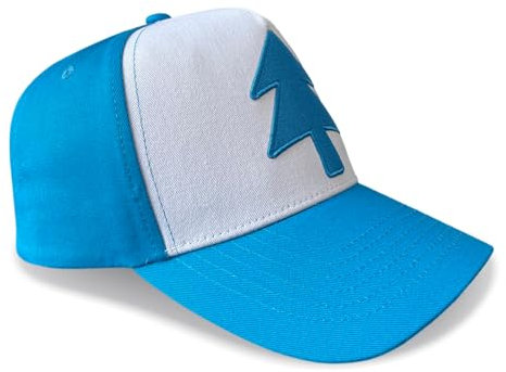 ZXRSJBL Dipper Blaue Kiefernbaum Baseballmütze,Rückseitige Schnalle aus Baumwollstoff,Unisex Erwachsenen Trucker Hut, Embroiderte gekrümmte Baseballmütze für Erwachsene,Blau/Weiße Mütze