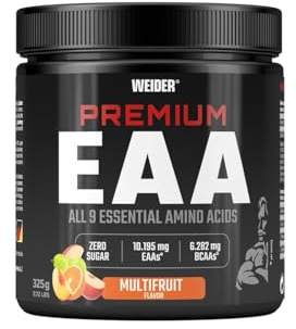 Weider Premium EAA Pulver, 325g, Multifruit | Essentielle Aminosäuren, BCAA 2:1:1 Verhältnis, Vegan & Zuckerfrei