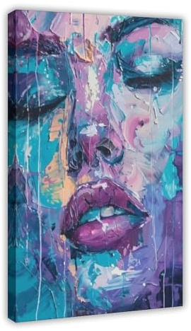 Póster abstracto de cara de mujer – Póster de lienzo para pared, pinturas de 60 x 90 cm