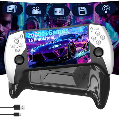 SF3500 Retro Handheld Game Console 5.5 HD Screen,20000+ Games 23 Emulator Retro Gaming Console, 64G Emulator Supports connection to TV/Bluetooth controller, E-book,music,videos,picture,Plug&Play