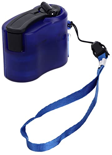 USB-Handkurbel-Ladegerät, tragbares Dual-Use-Rotlicht-Handy-Ladegerät, Notfall-Handkurbel-Radio-Dynamo-Taschenlampe für Camping, Outdoor, Aufladen mobiler Energie (Blau)