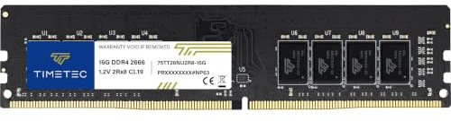 Timetec Premium 16GB DDR4 2666MHz PC4-21300 Non-ECC Unbuffered 1.2V CL19 2Rx8 Dual Rank 288 Pin UDIMM Desktop Memory RAM Upgrade (16GB)