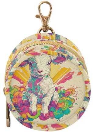 GuoChe Osterlamm Regenbogen Beige Baby Boy Reise Schnullerhalter Tragbare Handgelenktasche Baby Essentials