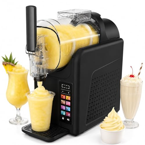 pealiritansemen 7-In-1 Softeismaschine & Slush-EIS-Maschine,2L Fassungsvermögen,Kein EIS Erforderlich,185W Leistung,Selbstreinigung Per Knopfdruck,Für Zuhause,Cafés,Geschäfte,Fitnessstudios Black