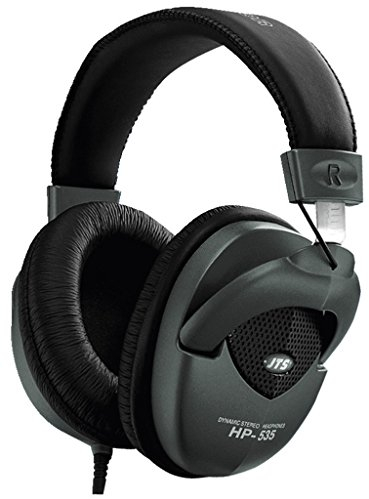 JTS HP-535 - Cuffie professionali per monitor da studio, con cuscinetti imbottiti e poggiatesta, con eccellente qualità del suono, colore: Nero
