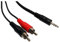 World of Data 3.5mm Mini Jack Stereo to Twin RCA Phono Red White/Black Aux Audio Lead Cable - 1.2m