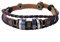 Morella Unisex Lederarmband geflochten braun mit Beads und Nieten