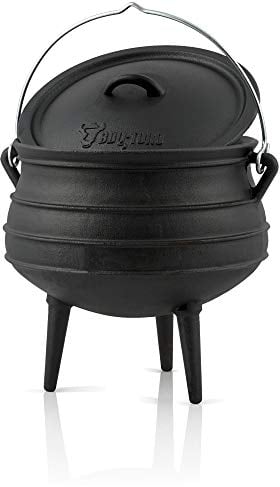 BBQ-Toro Potjie #6 avec pieds | 14 litres | Chaudron de sorcière en fonte | Pot de cuisson en fonte | Four néerlaandais sud-africain